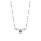 Collier frise incurvée de zircons et goutte centrale en argent 925