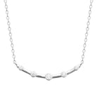 Collier barrette en arc à cinq zircons sertis clos en argent 925