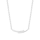 Collier barrette incurvée mi-zircons mi-lisse en argent 925