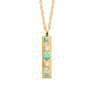 Collier barrette de pierres turquoise et zircons en plaqué or
