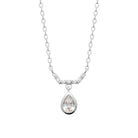 Collier barrette en V et goutte de zircon en argent 925