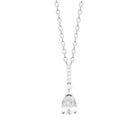 Collier barrette pavée de zircons et zircon poire en argent 925
