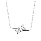 Collier barrettes ondulées croisées et zircons en argent 925