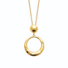 Collier bille lisse et anneau organique en acier doré