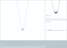 Collier boule en argent 925 rhodié 45 cm, avec une réglette de taille