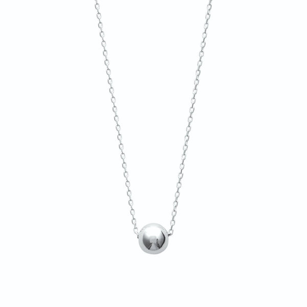 Collier boule en argent 925 rhodié 45 cm