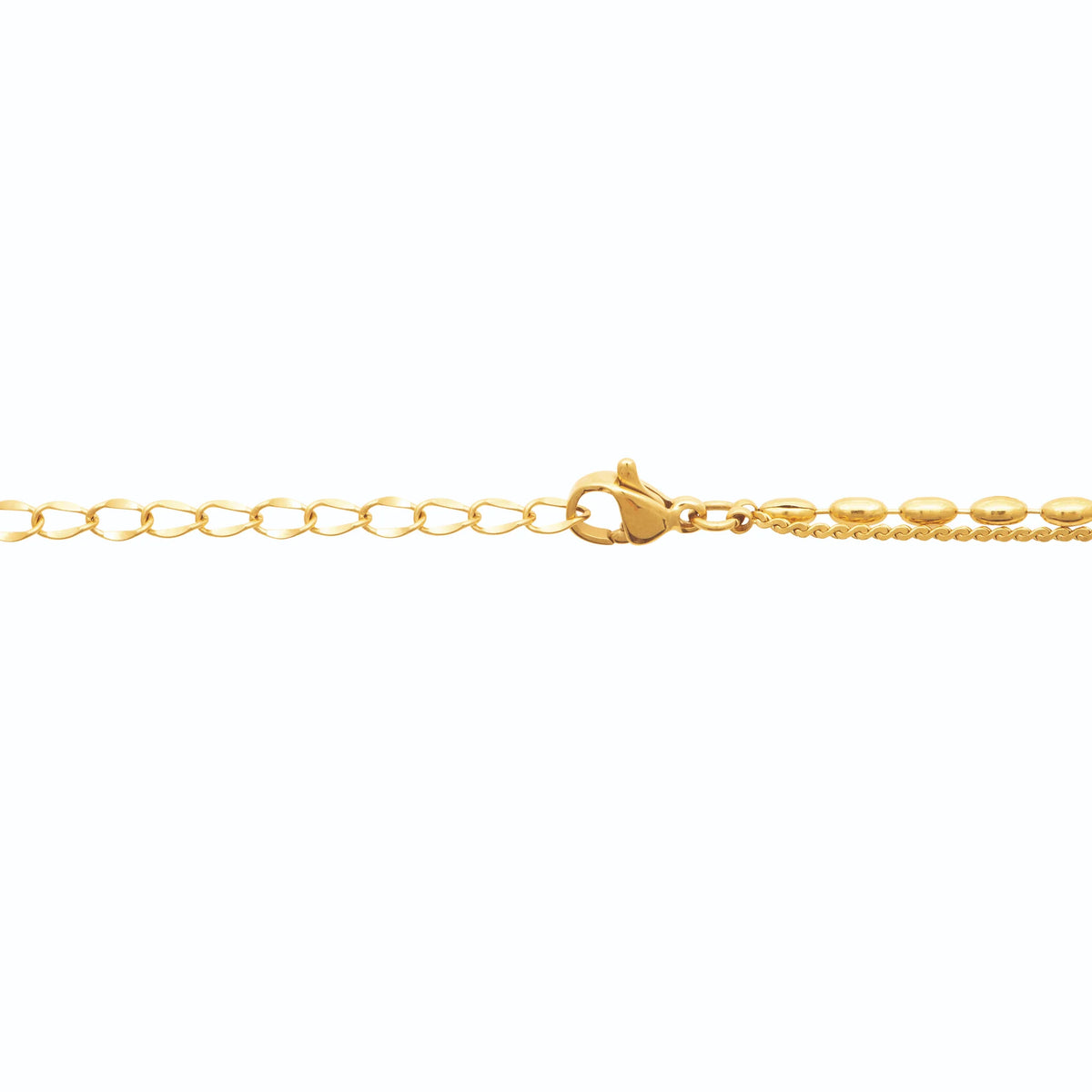 Collier boule lisse sur chaîne torsadée en acier doré
