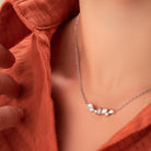 Collier branche de navettes en argent 925 et zircons