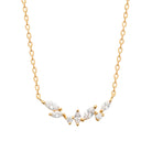 Collier branche de navettes en plaqué or et zircons