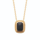 Collier cabochon d’aventurine bleue et cadre torsadé en plaqué or