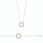 Collier carré en fil torsadé façon cordage en plaqué or