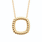 Collier carré en fil torsadé façon cordage en plaqué or