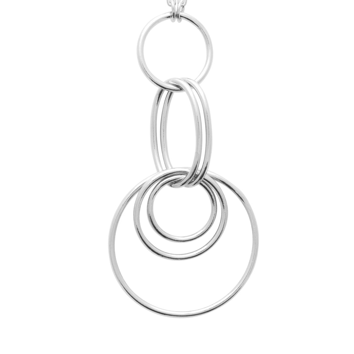 Collier cascade de cercles filaires imbriqués en argent 925
