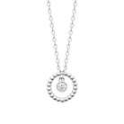 Collier cercle de billes et zircon suspendu en argent 925