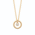 Collier cercle de billes et zircon suspendu en plaqué or