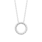 Collier cercle couronne de zircons et pointes de métal en argent 925