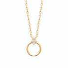 Collier cercle et trèfle de zircons en plaqué or