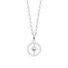 Collier cercle de zircons et petite étoile à huit branches en argent 925