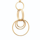 Collier cascade de cercles filaires imbriqués en plaqué or