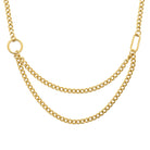 Collier Double Rang Asymétrique à Fermoir Toggle – Finition PVD Or Miroir