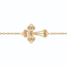 Collier chaîne fine à croix filigranée en plaqué or