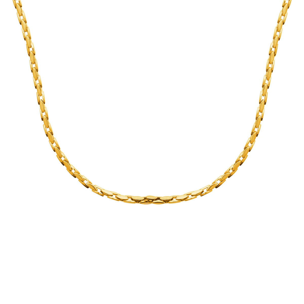 Collier chaîne fine en acier PVD doré homme 60 cm
