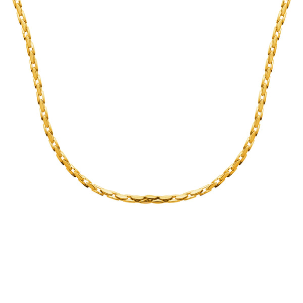 Collier chaîne fine en acier PVD doré homme 60 cm