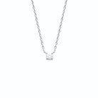 Collier chaîne fine et solitaire zircon quatre griffes en argent 925, vue de face