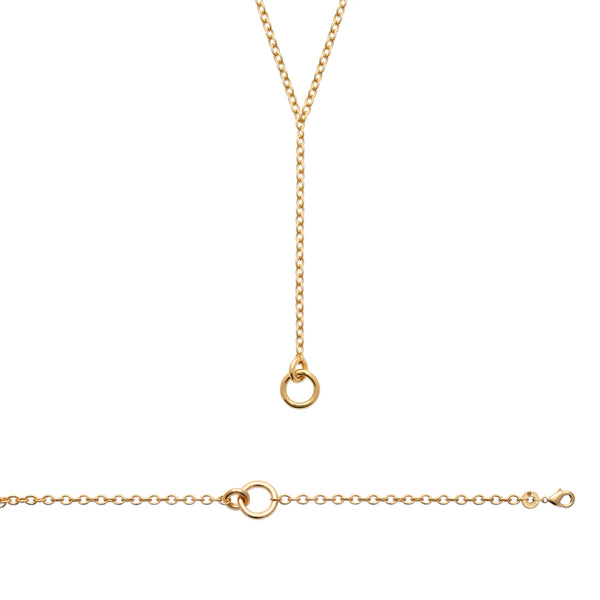 Collier chaîne forçat à double anneau en plaqué or homme