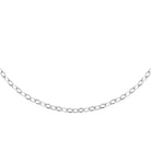 Collier chaîne seule à mailles forçat ovales et bombées en argent 925