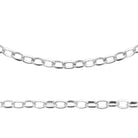 Collier chaîne seule à mailles forçat ovales et bombées en argent 925