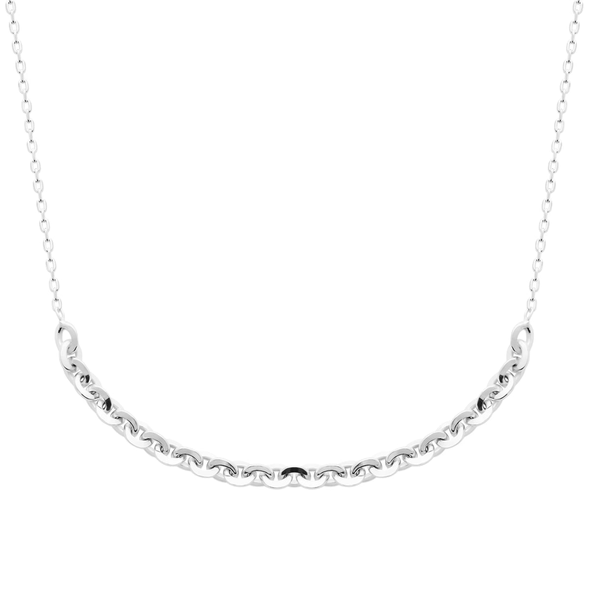 Collier mailles forçat plates et larges en argent 925
