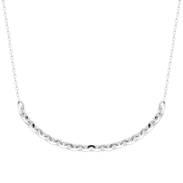 Collier mailles forçat plates et larges en argent 925