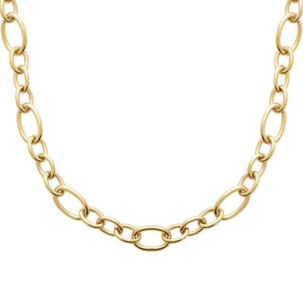 Collier Chaîne Maillons Ovales XL – Finition PVD Or Miroir