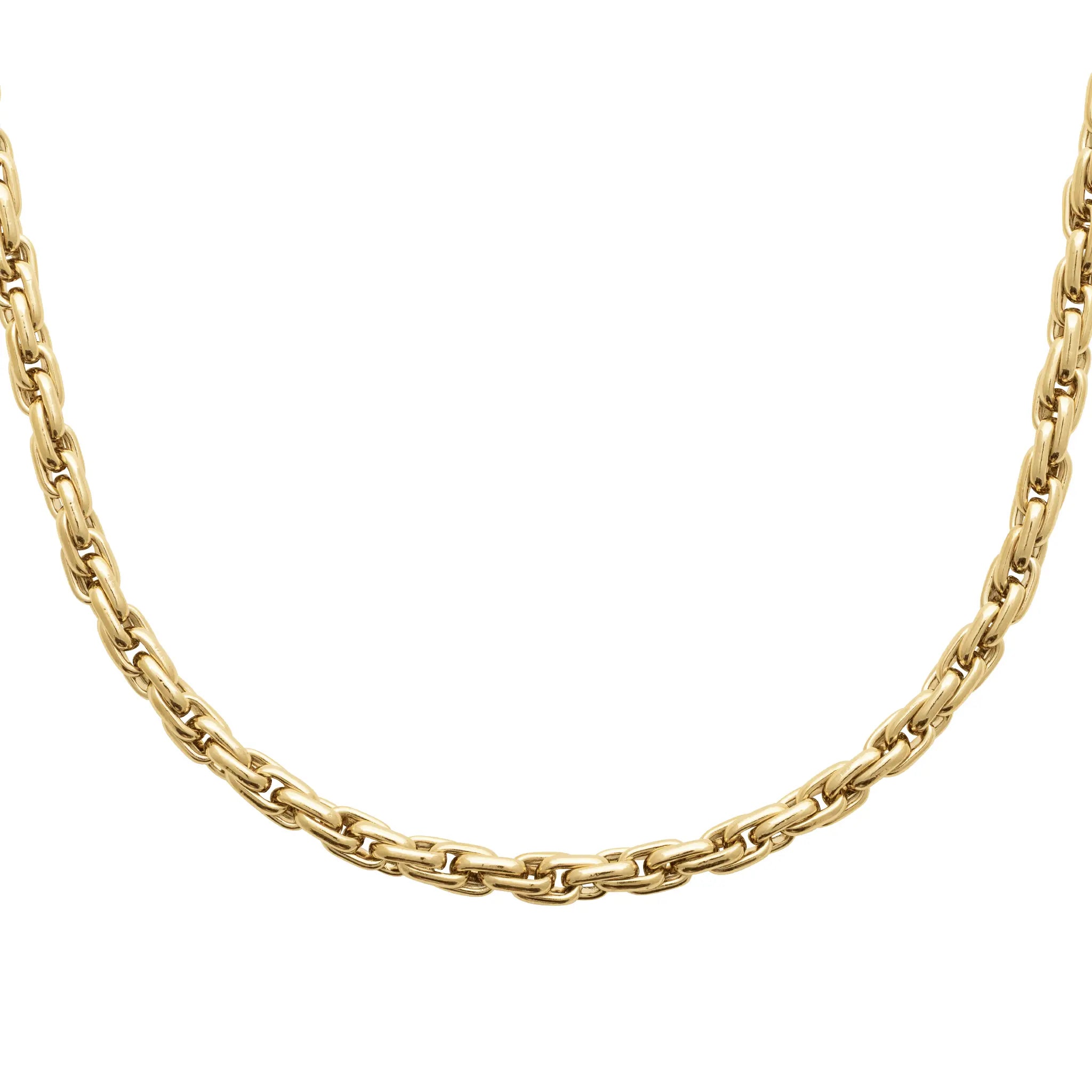 Collier Chaîne Maille Épi Tressée – Finition PVD Or Intense