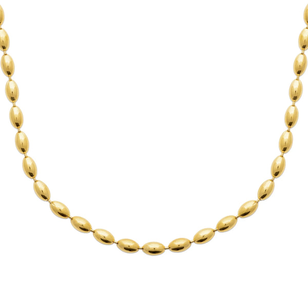Collier Chaîne Maille Grain de Riz – Finition PVD Or Miroir