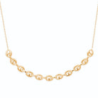 Collier mailles grain de café bombées en plaqué or