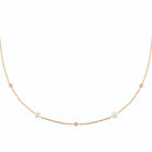 Collier chaîne à stations de zircons en plaqué or