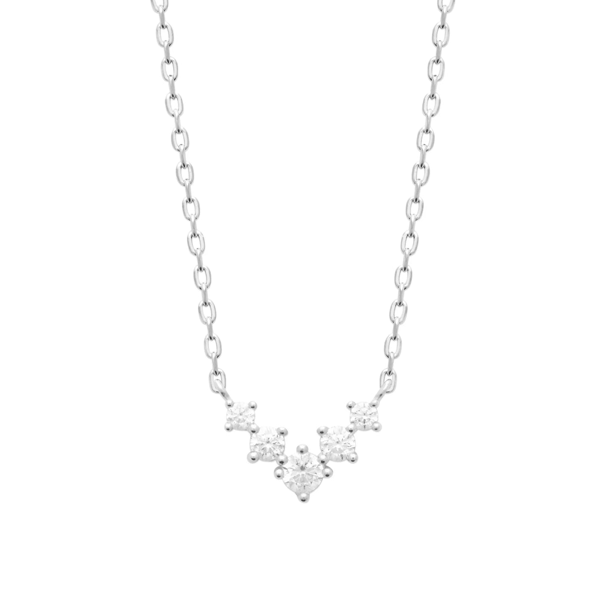 Collier chevron de zircons en argent 925