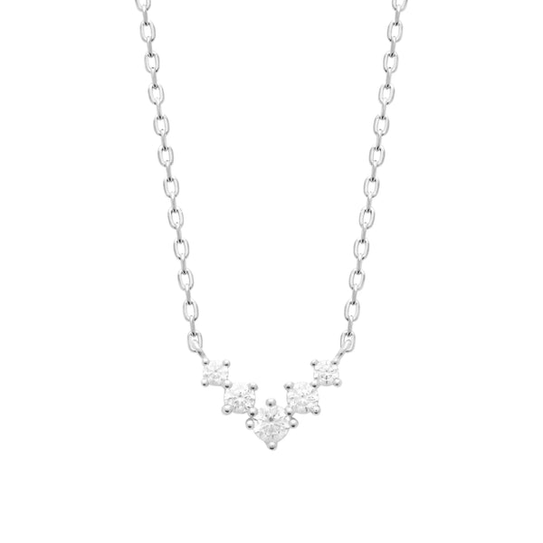 Collier chevron de zircons en argent 925