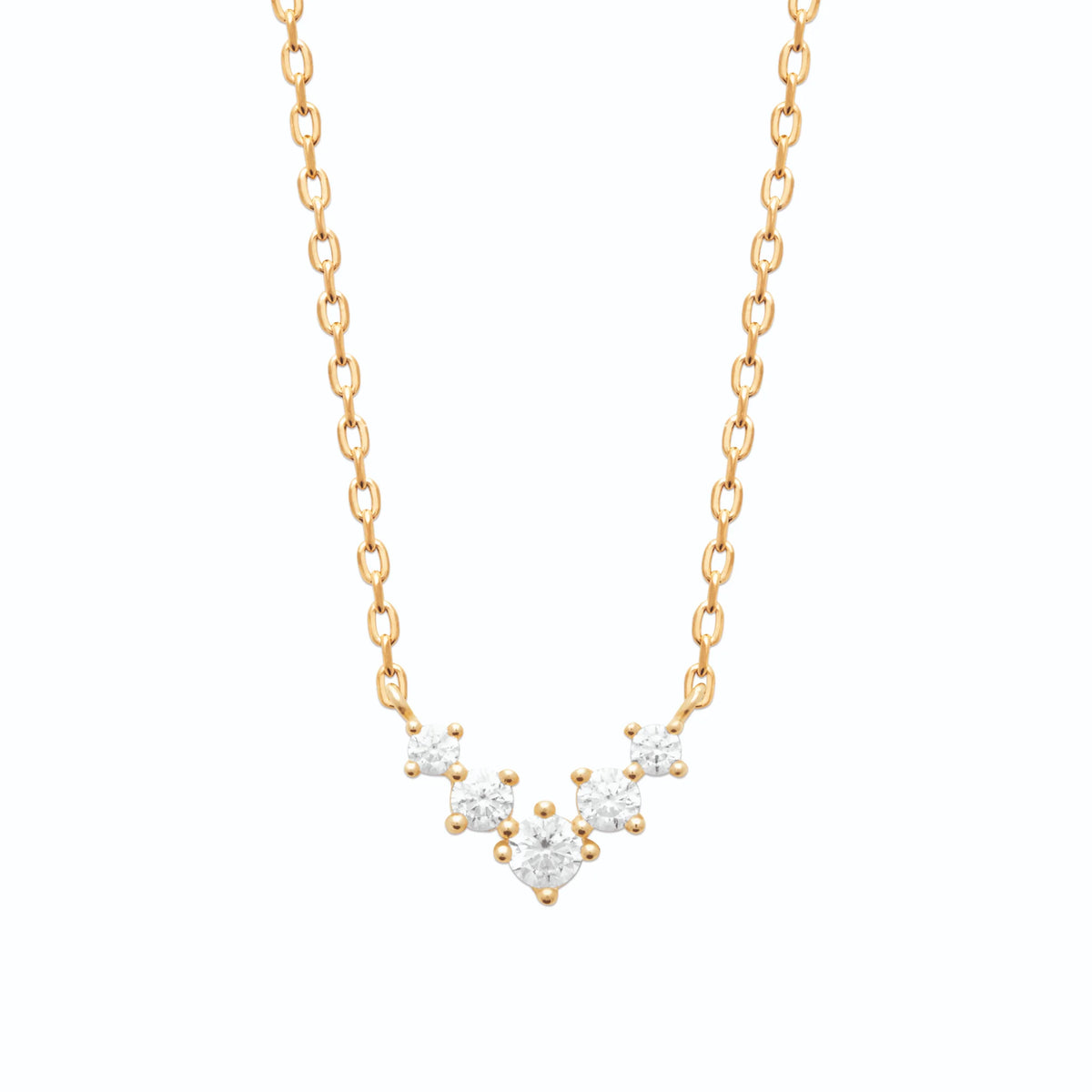 Collier chevron de zircons en plaqué or