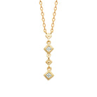 Collier chute de losanges millegrain et zircons carrés en plaqué or