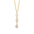 Collier chute de zircons sertis clos millegrain en plaqué or