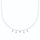 Collier à cinq pampilles losange et zircons en argent 925