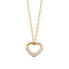 Collier cœur ajouré pavé de zircons en plaqué or