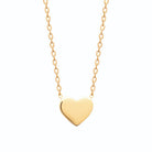 Collier cœur bombé au poli miroir en plaqué or