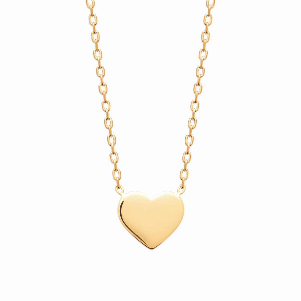 Collier cœur bombé au poli miroir en plaqué or