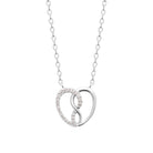 Collier cœur infini pavé de zircons en argent 925