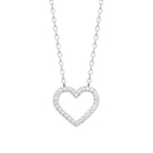 Collier cœur ouvert au contour pavé de zircons en argent 925