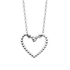 Collier cœur ouvert en billes de métal en argent 925